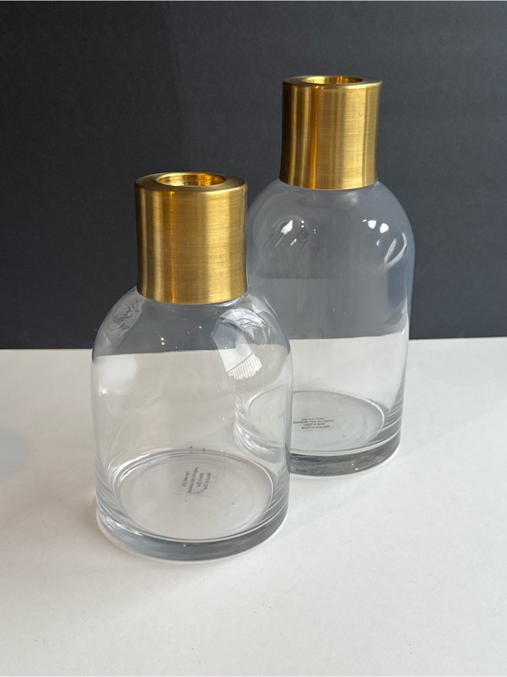 Two Modern Gold Rimmed Vases